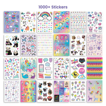 Fashion Angels Unicorn Sticker Book - 1000+ Magical Stickers For Girls - Unicorn Party Favors - Kawaii Unicron Stickers For Laptops, Water Bottles, Scrap Books - Ages 6 And Up