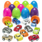 Prextex Stuffed Easter Eggs Toy With Mini Pull-Back Toy Car Inside | Plastic Easter Gifts/Presents For Girls, Boys, Kids, Toddlers | Easter Toys Basket Stuffers/Fillers
