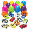 Prextex Stuffed Easter Eggs Toy With Mini Pull-Back Toy Car Inside | Plastic Easter Gifts/Presents For Girls, Boys, Kids, Toddlers | Easter Toys Basket Stuffers/Fillers