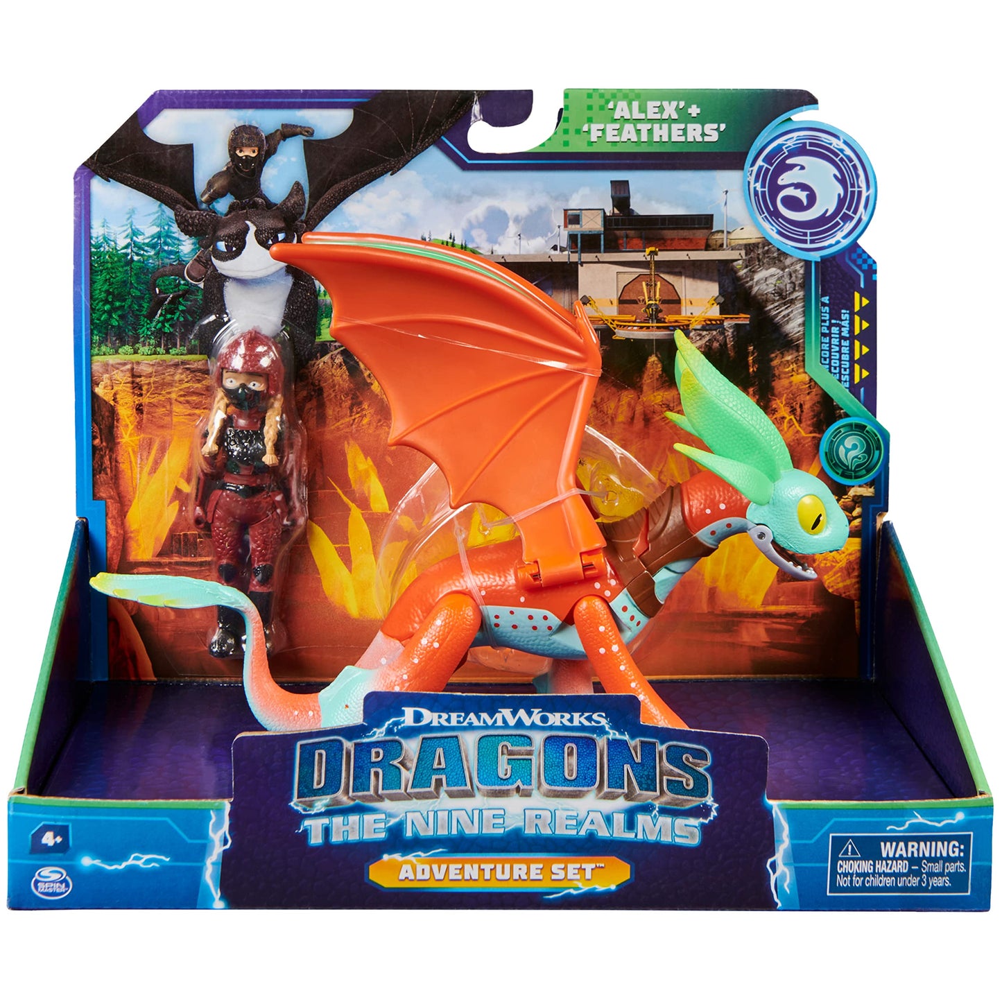 Dreamworks Dragons Adventure Set, Alex And Feathers Figures, The Nine Realms, Kids Toys For Age 4 And Up