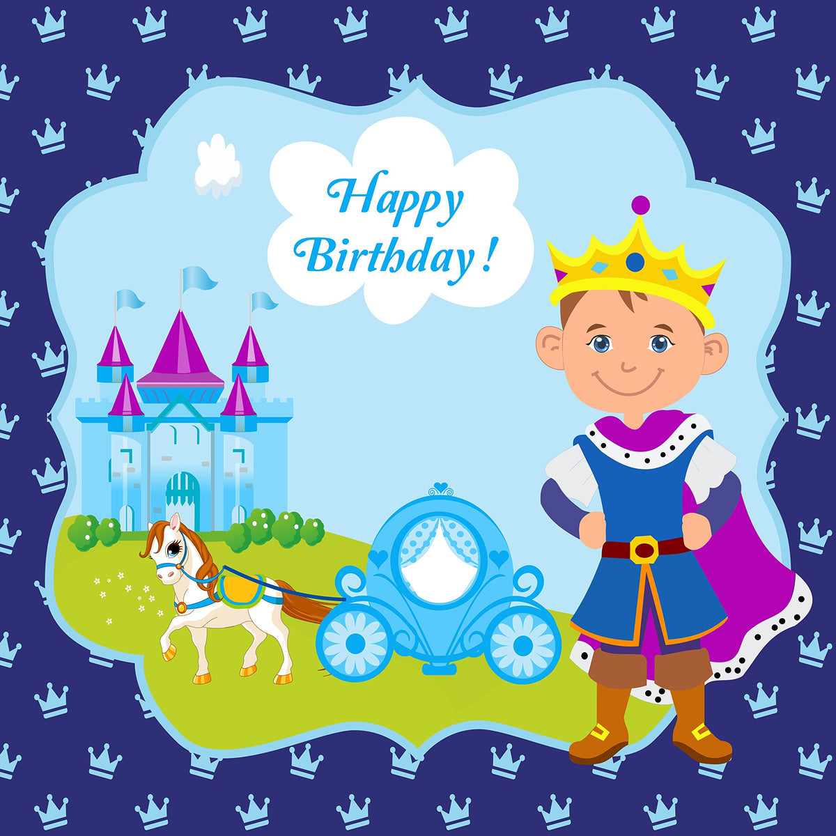Untumble Prince Theme Birthday Decoration for Boys | Prince Birthday Party Decorations (Backdrop)