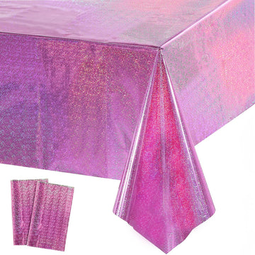 Greatril Pink Party Table Cloth Disposable Rectangle Tablecover For Birthdays Girls Princess Anniversary Celebration Tablecloth