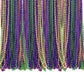 72 Pack Bulk Mardi Gras Beads Necklaces Purple Green Gold Beads, 33 Inches Long 7mm Thick, Tree Decoration, Party Favors Supplie
