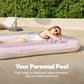 SLOOSH Inflatable Tanning Pool Lounger Float  70 x 46 Pool Floats mature-themed with Pillow  4 in 1 Suntan Tub Raft Floatie Sunbathing Bed Lounge for Water Blow Up Kids Ball Pit Party Gifts  L-Cyan Pink