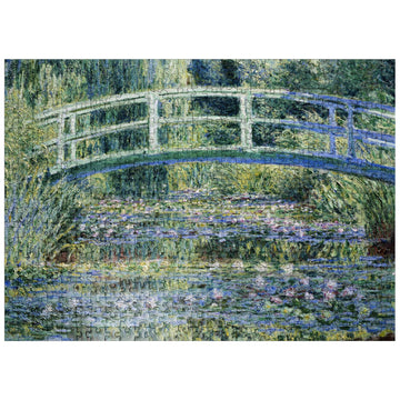 MyPuzzle Claude Monets Water Lilies and Japanese Bridge 1899 - enhanced 500 Piece Jigsaw Puzzle for mature-themeds