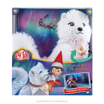 Elf Pets: An Artic Fox Tradition - Huggable Elf Pet Arctic Fox Stuffed Animal - Includes Beautifully Illustrated Hardbound Storybook, Mini Snow Globe Charm And Official Adoption Certificate