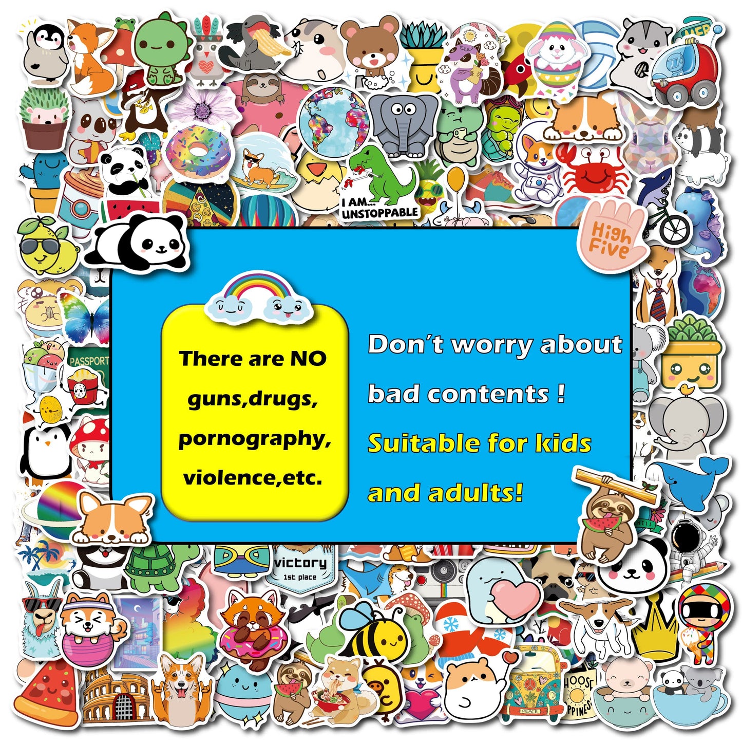 Stickers For Water Bottles, 200Pcs Water Bottle Stickers For Kids, Waterproof Stickers Vinyl Stickers, Cute Stickers Pack