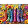 Beautiful Boots And Flowers Puzzles For Adults 1000 Pieces Funny Colorful Vintage Artwork Vibrant Jigsaw Puzzles 1000 Pieces Cha