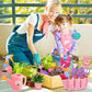 Cute Stone Kids Gardening Set, Garden Toys With Metal Kids Rake, Shovel, Trowel, Watering Can, Gloves, Tote Bag, Gardening Kit F