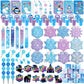 BenLouis 432Pcs Frozen School Stationery Party Favors Winter Snowflake Themed Classroom Gift Reward Prizes Bulk for Students Kid