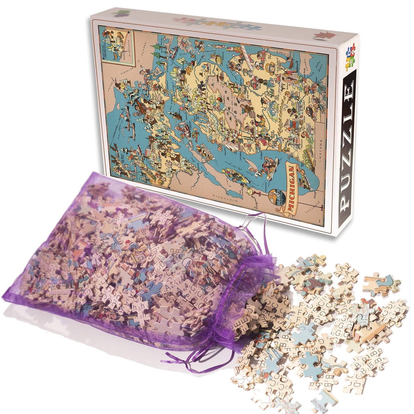 Michigan Wooden Map Jigsaw Puzzle Toys For Adults Usa Of State Map Decorate Puzzle Games 500 Piece