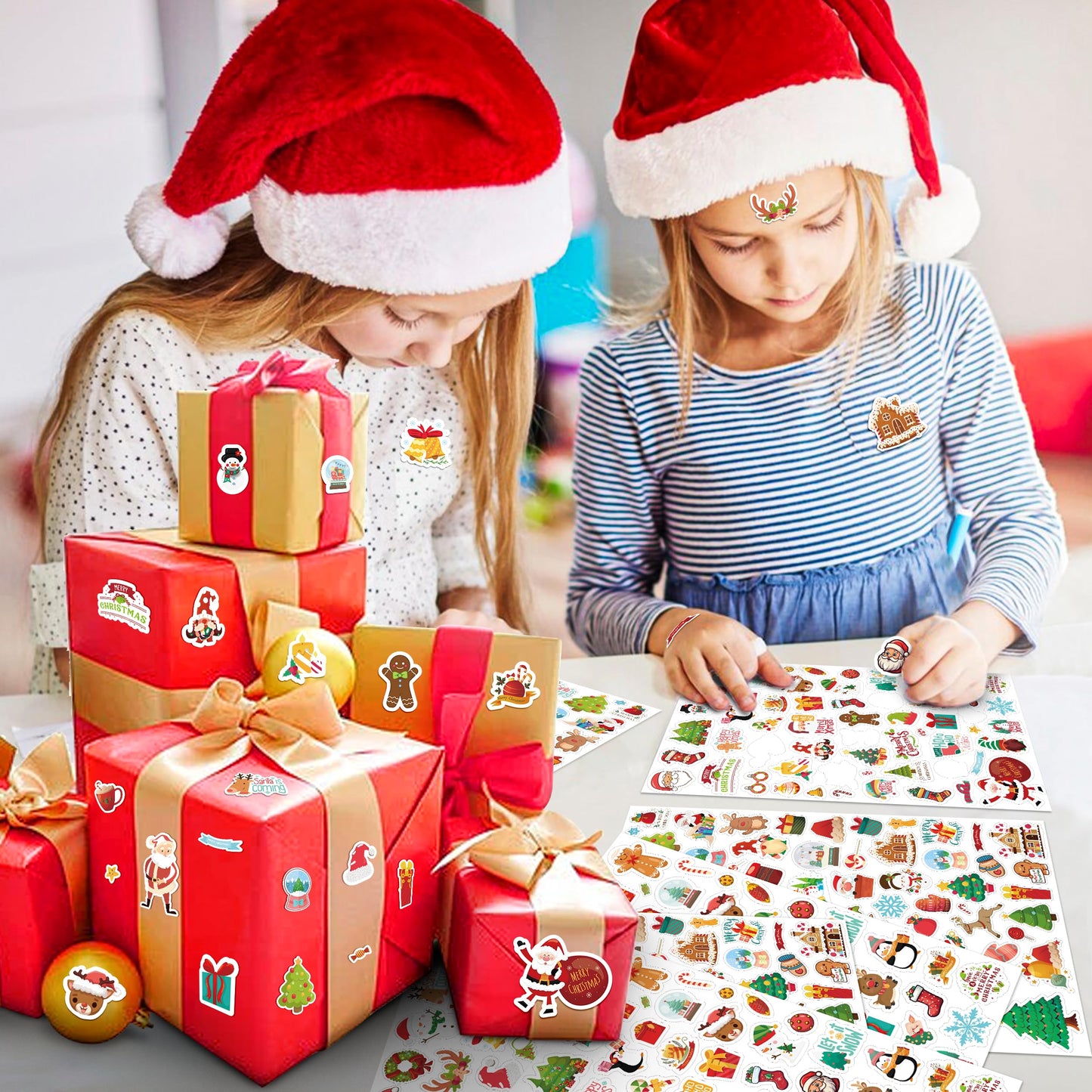 Linaye 24 Sheets Christmas Stickers For Kids, 1570Pcs Adhesive Christmas Stickers, Christmas Stickers Bulk For Kids Cute Sticker