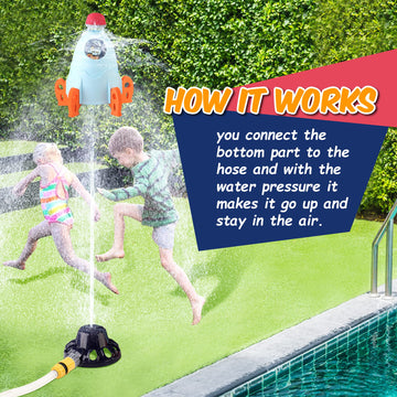 Chuchik Water Sprinkler For Kids, Toddler Outdoor Toys - Kids Sprinkler Toy Launcher - Summer Toys Splashing Fun - Sprays Up To 8Ft High - Attaches To Garden Hose, Kids Outdoor Toys