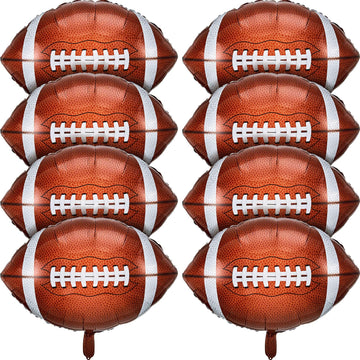 Football Balloons Football Party Balloons Football Shaped Aluminum Foil Balloons For Sport Themed Football Themed Birthday Party Decor, 26 Inch(8 Pieces)