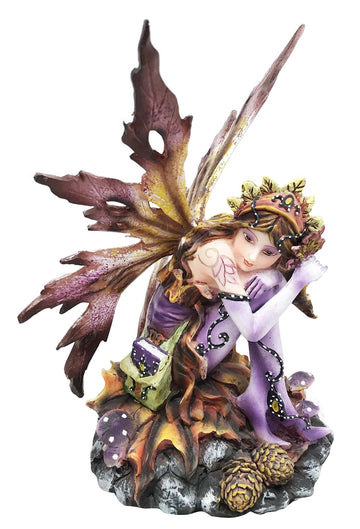 George S. Chen Imports Purple Fairy Sitting Collectible Figurine Decoration Statue Décor