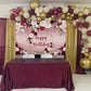 Floral Happy Birthday Backdrop for Women 7x5FT Burgundy Flowers Rose Gold Glitter Bokeh Photography Background Girls Birthday Pa