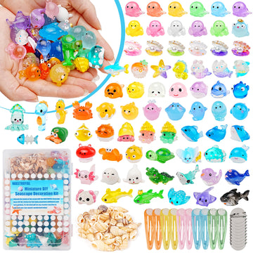 100Pcs Ocean Mini Resin Animals - 78 Styles Tiny Sea Figurines Shell Miniature Plastic Fish For Garden Micro Landscape Diy Fish
