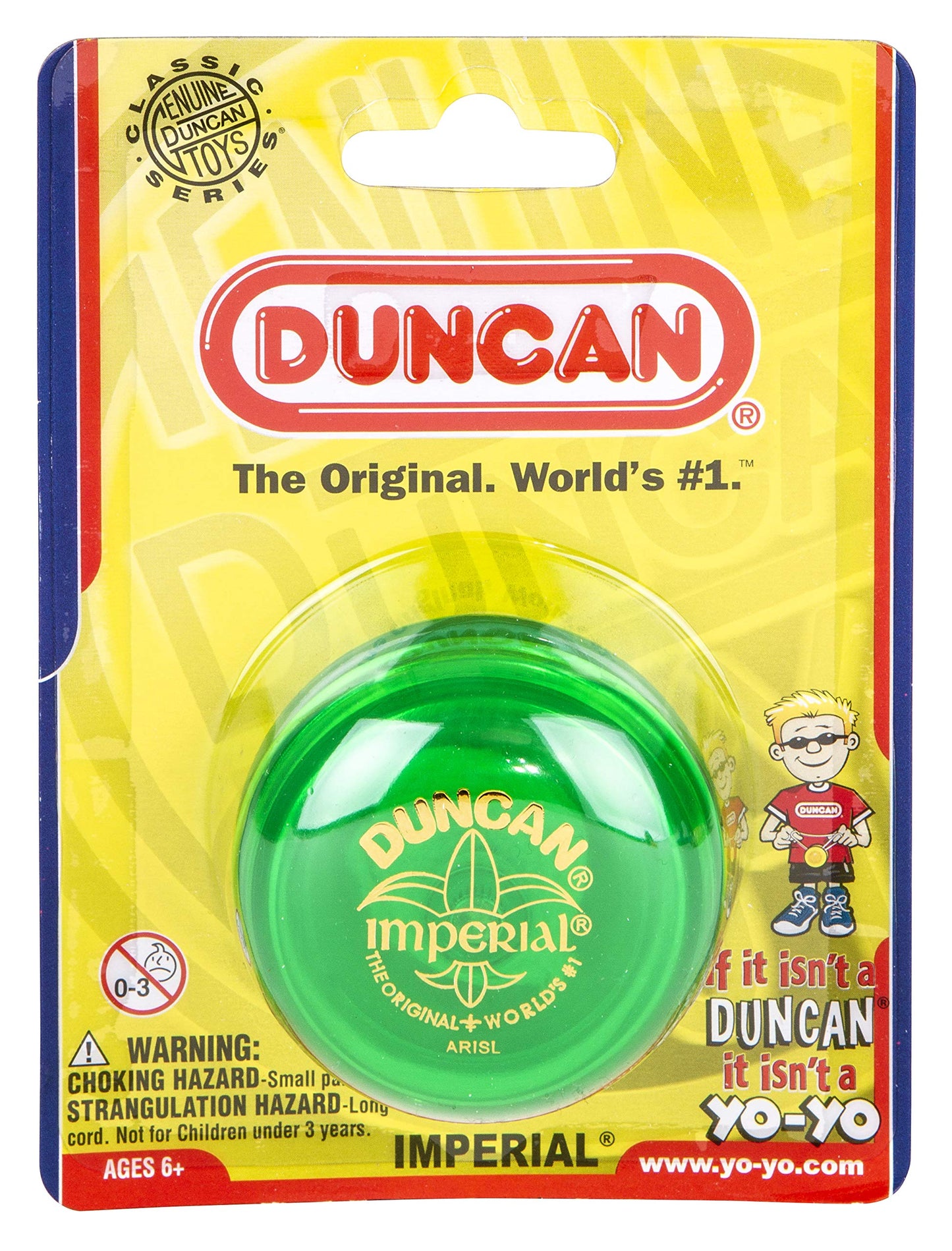 Duncan Toys Imperial Yo-Yo, Beginner Yo-Yo With String, Steel Axle And Plastic Body, Lime Green