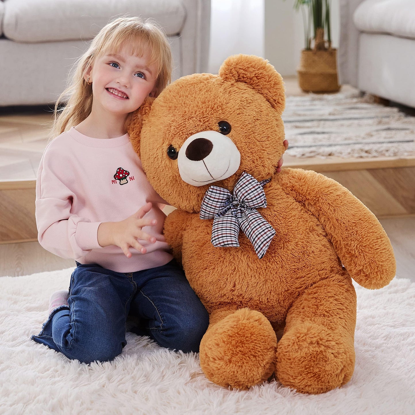 Ikasa Giant Teddy Bear Plush Toy Stuffed Animals (Brown, 30 Inches)