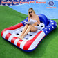 71x50 Large Tanning Pool Float with Headrest  Patriotic Inflatable Pool Floats mature-themed American Flag Giant Cooling Water Hck Tanning Pool Rafts Floatie for 4th of July Pool Party  Lake  Outdoor