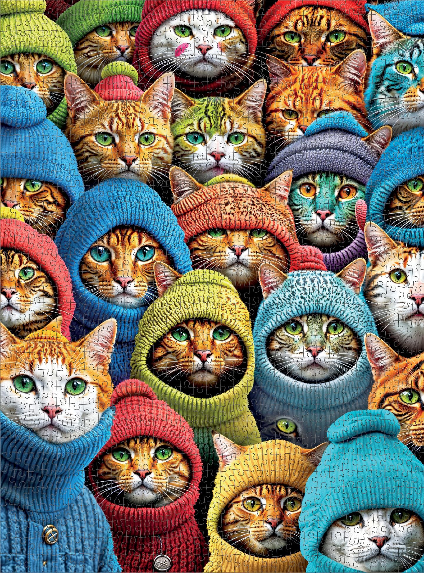 Cross & Glory - Whiskered World: A Kitty Kaleidoscope - Jigsaw Cat Puzzles For Adults 1000 Pieces | Vibrant | Challenging & Detailed