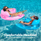SLOOSH Inflatable Pool Floats mature-themed 2 Pack Pool Chairs with Cup Holders Pure Blow up Floats Chair Hck Noodle Mat for Relaxing Summer Water Fun Swimming Party Beach Blue Pink