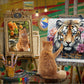 Jigsaw Puzzles 500 Pieces Puzzles For Adults,27'' X20'' Large Puzzle Animal Cat Painting Tiger Family Party Holiday-Each Piece I