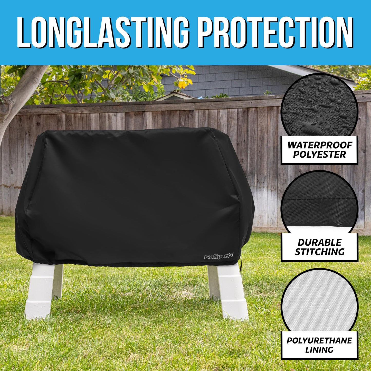 GoSports Universal Kids Water Table Cover - Anti-UV, Waterproof - Fits up to 41 x 25 x 34 Inches - Cover ONLY - Black