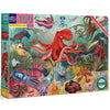 eeBoo: Love of Octopuses & Friends - 100 Piece Puzzle - 24 x 16 Underwater Ocean Jigsaw, Cephalopod-Themed, Informational Educat