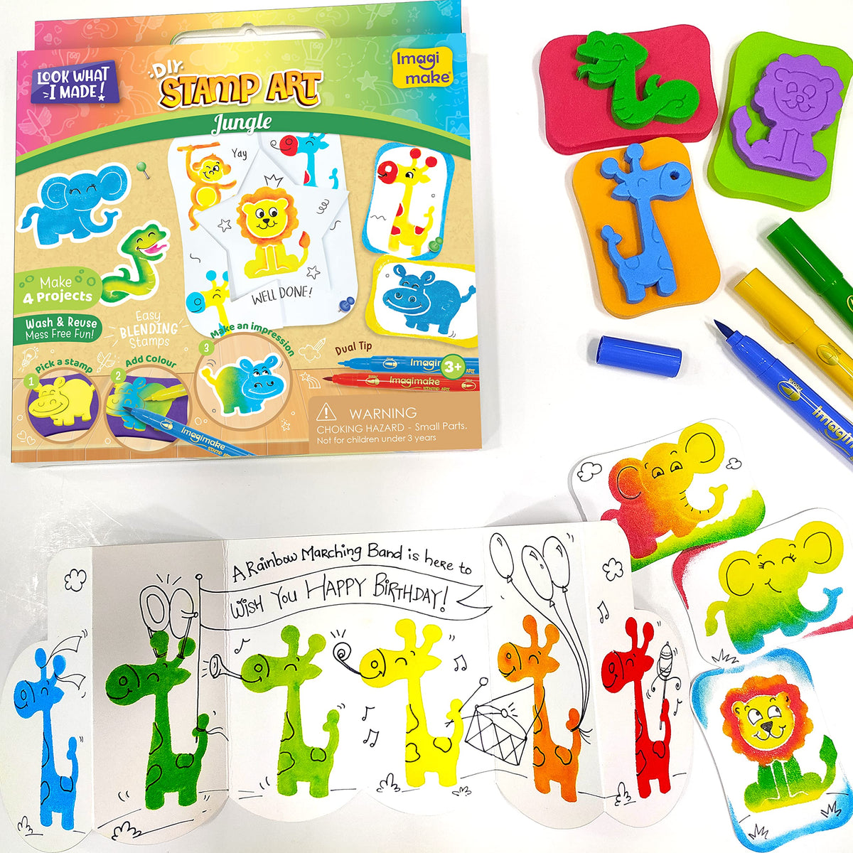Imagimake Jungle Stamp Art DIY Kit | DIY Return Gifts|Craft for Kids Age 3+