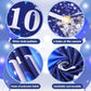 Blue 10Th Birthday Decorations For Boys Girls, Navy Blue Silver Happy 10Th Birthday Banner And 10Th Birthday Balloons For 10Th Birthday Anniversary Party Supplies, Tenth Year Old Party Decorations