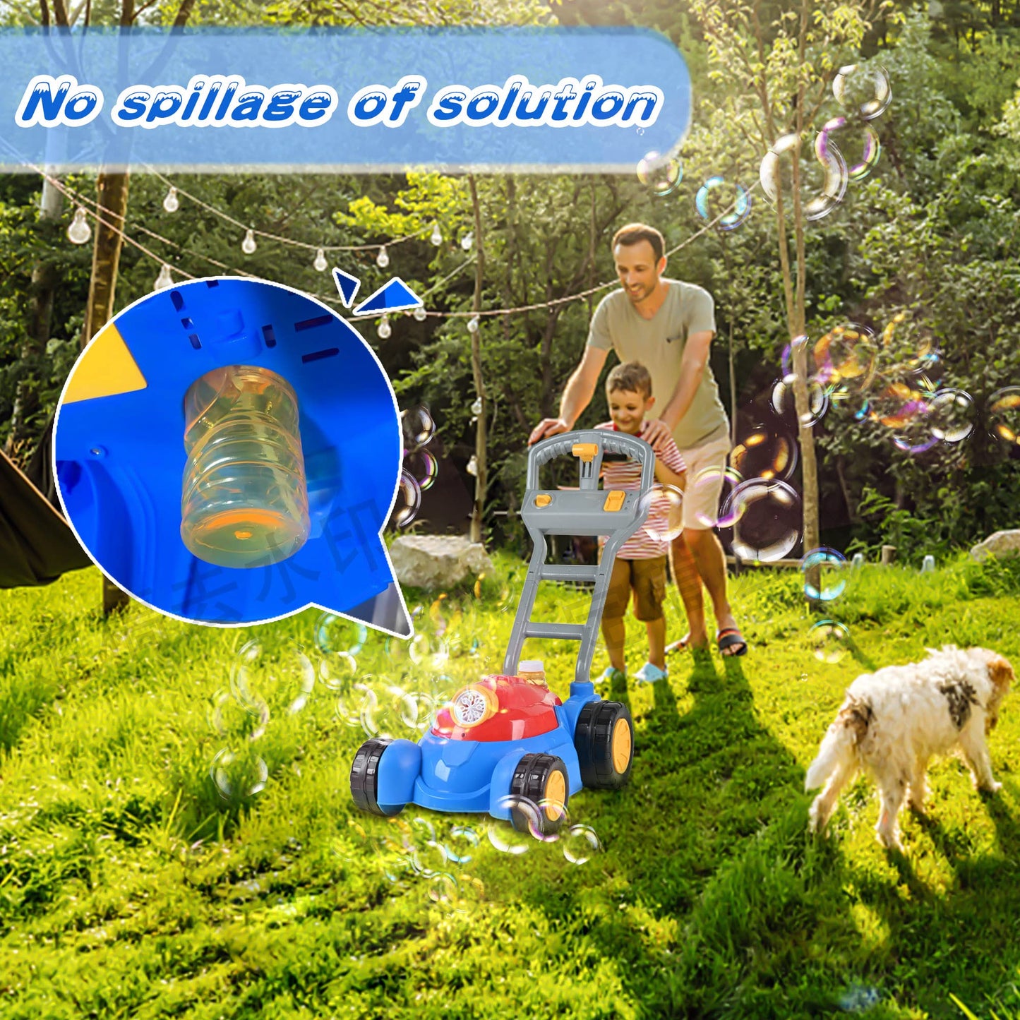 Upgraded Bubble Lawn Mower Toddler Toys, Kids Bubbles Toys For Boys Girls Age 1 2 3 4 5 6 Year Old, Toddler Birthday Outdoor Par