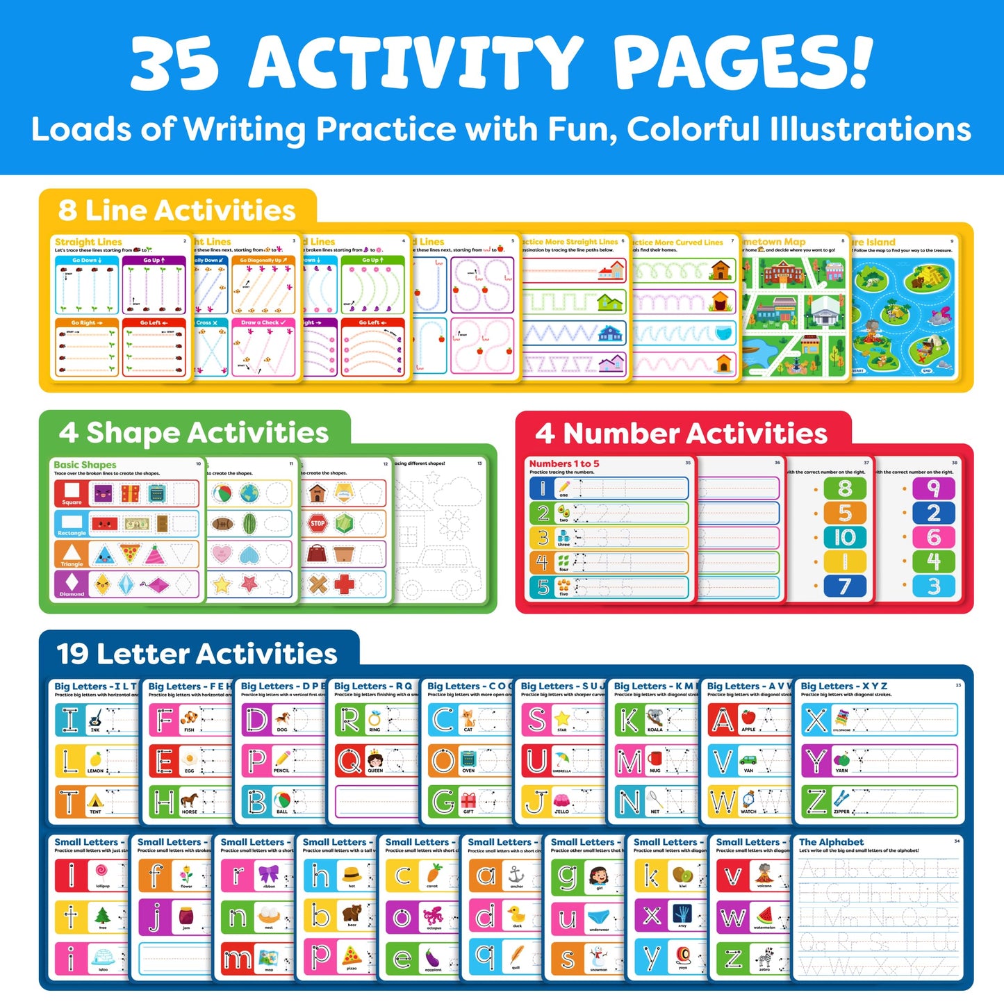 Preschool Learning Activities - Tracing Books For Kids Ages 3-5 - Toddler Handwriting Practice - Letter Tracing For Kids Preschool Kindergarten Workbooks 3-4, 4-5 - Learning Books For 3-4 Year Olds