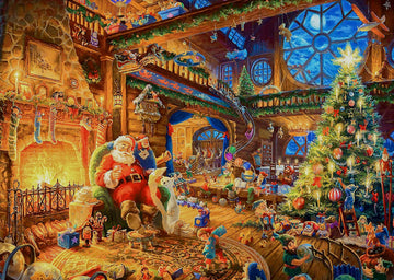 1000 Piece Puzzle For Adults Christmas Cabin Christmas Puzzle, Santa Claus Christmas Puzzles 1000 Pieces, Santa'S House 1000 Pie