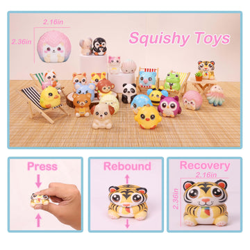 OMyFav 24 PCS Squishies – Colorful Party Favors, Classroom Prizes, Birthday Goodie Bags, Claw Machine Fillers, Small Size