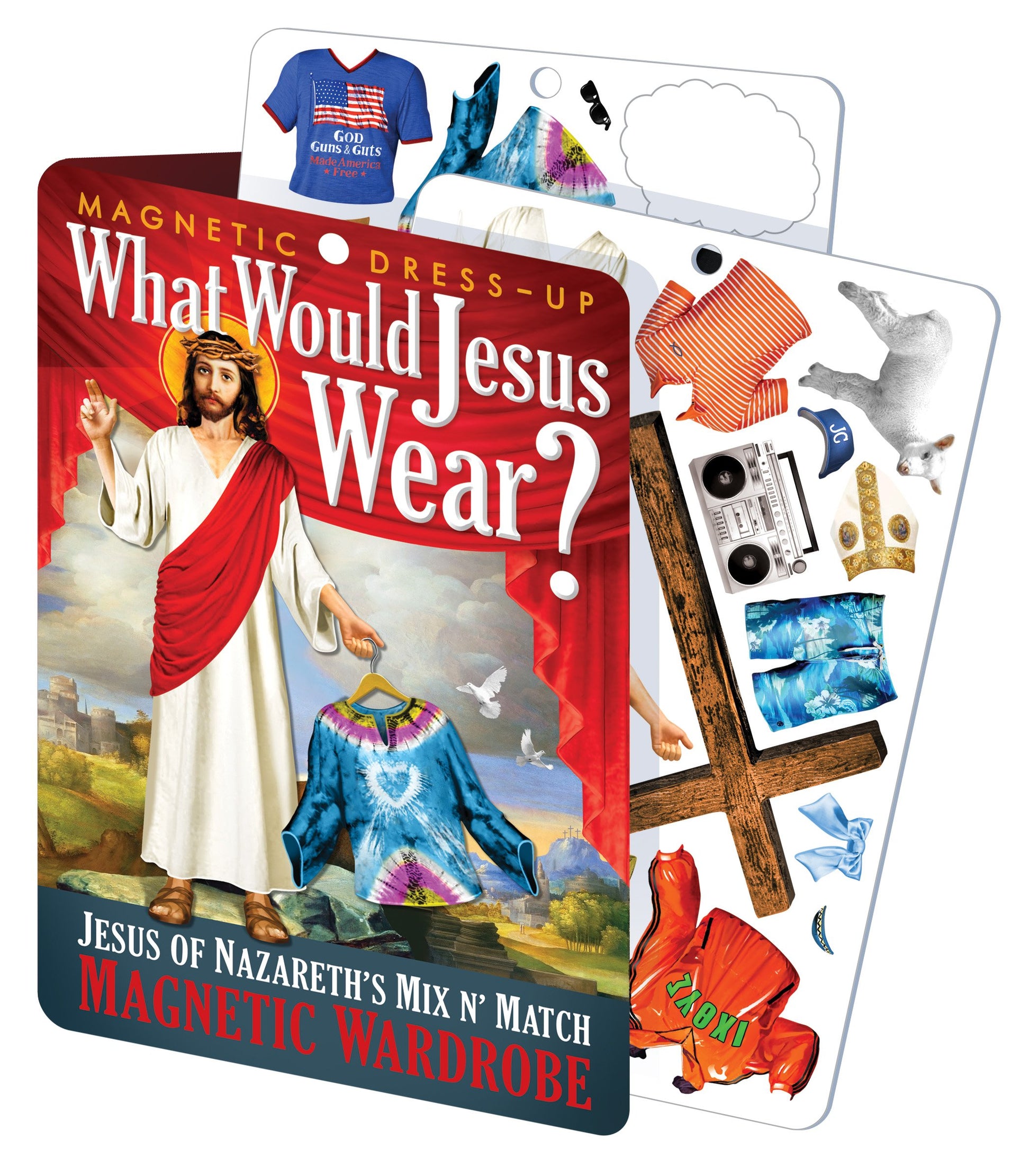 The Unemployed Philosophers Guild What Would Jesus Wear Mix and Match Magnetic Wardrobe - Dress Up Doll Play Set for Your Fridge