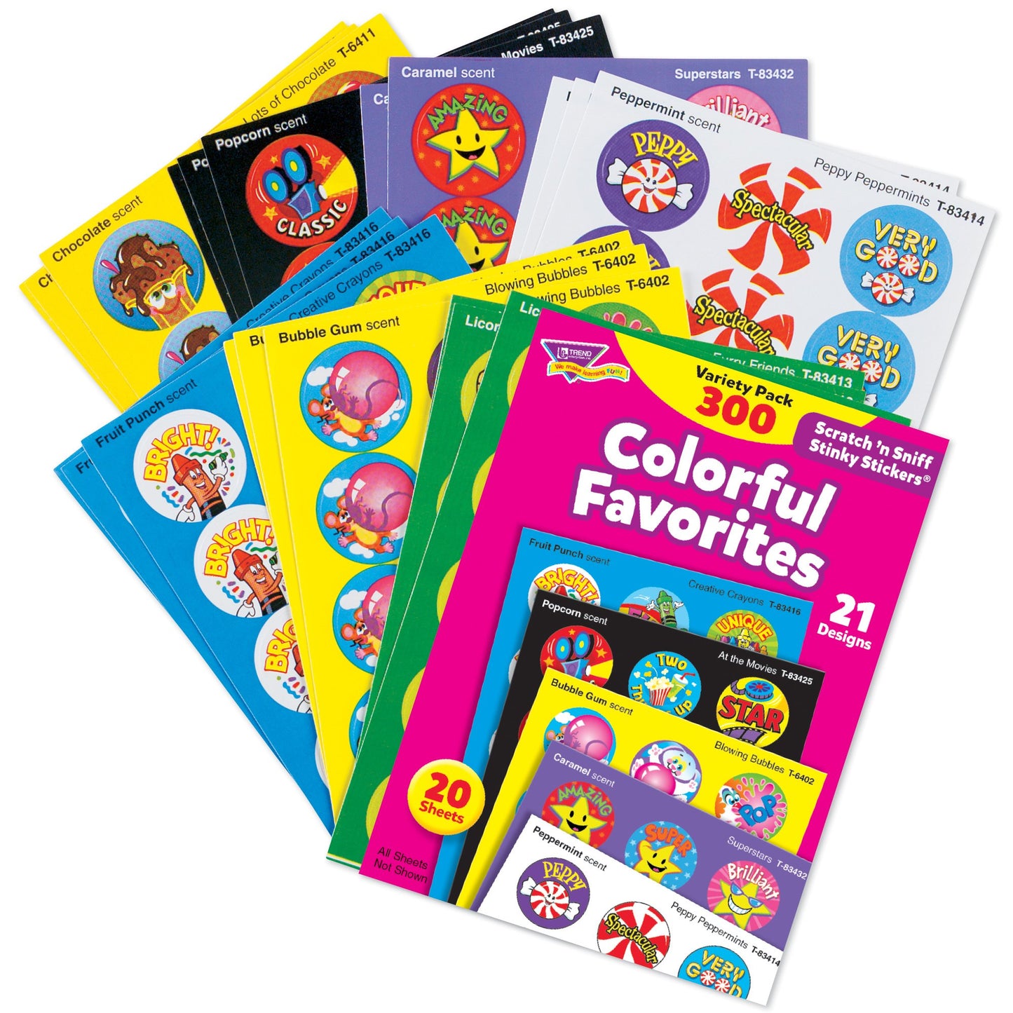 TREND ENTERPRISES INC. STINKY STICKERS COLORFUL FAVORITES (Set of 3)