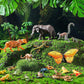 Miniinflat 25 Pcs Rainforest Diorama Animals Figures Toys Set Assorted Creatures Rainforest Diorama Supplies Animals Model Trees