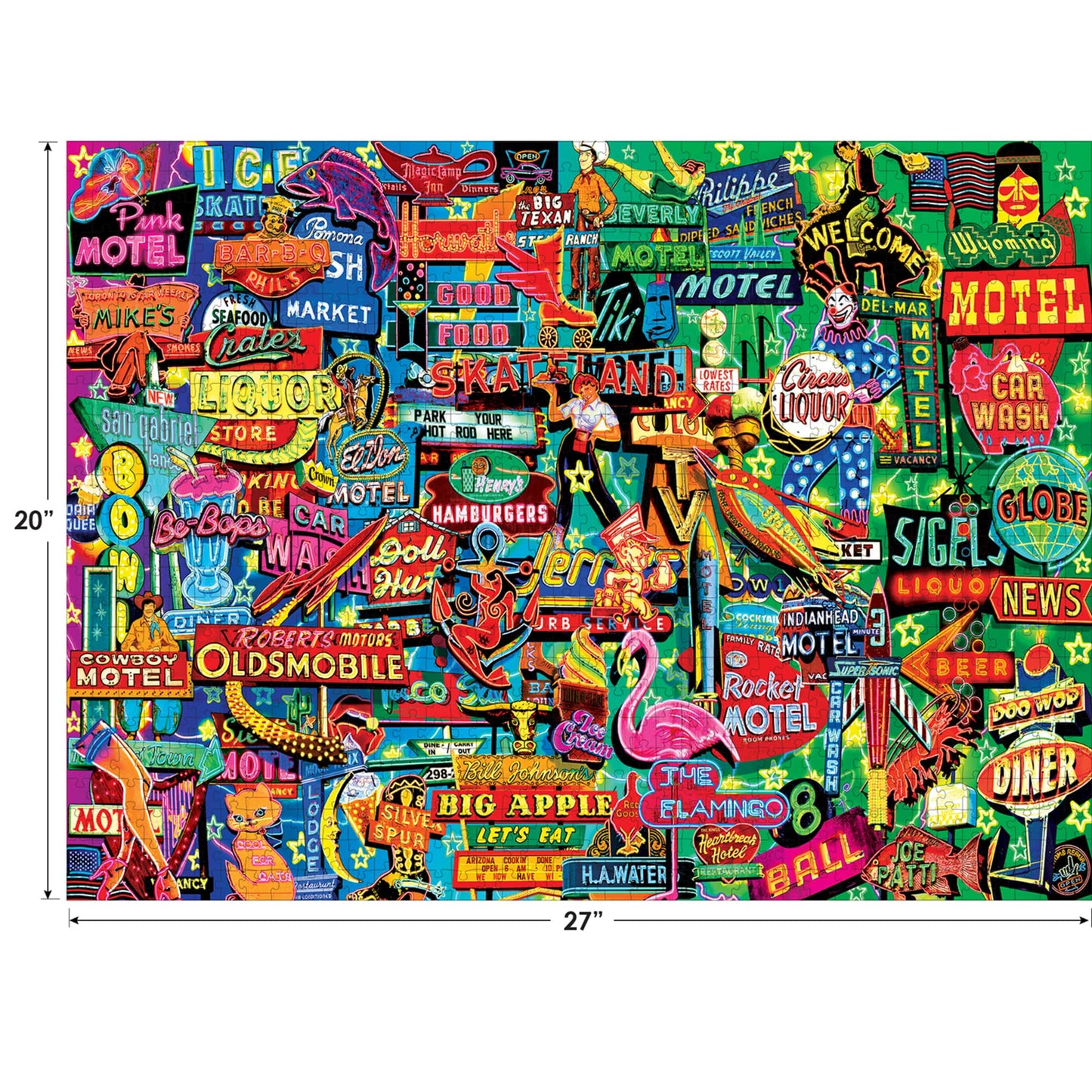 Cra-Z-Art Kodak 1,000 Piece Jigsaw Puzzle, Neon Signs, 20    X 27