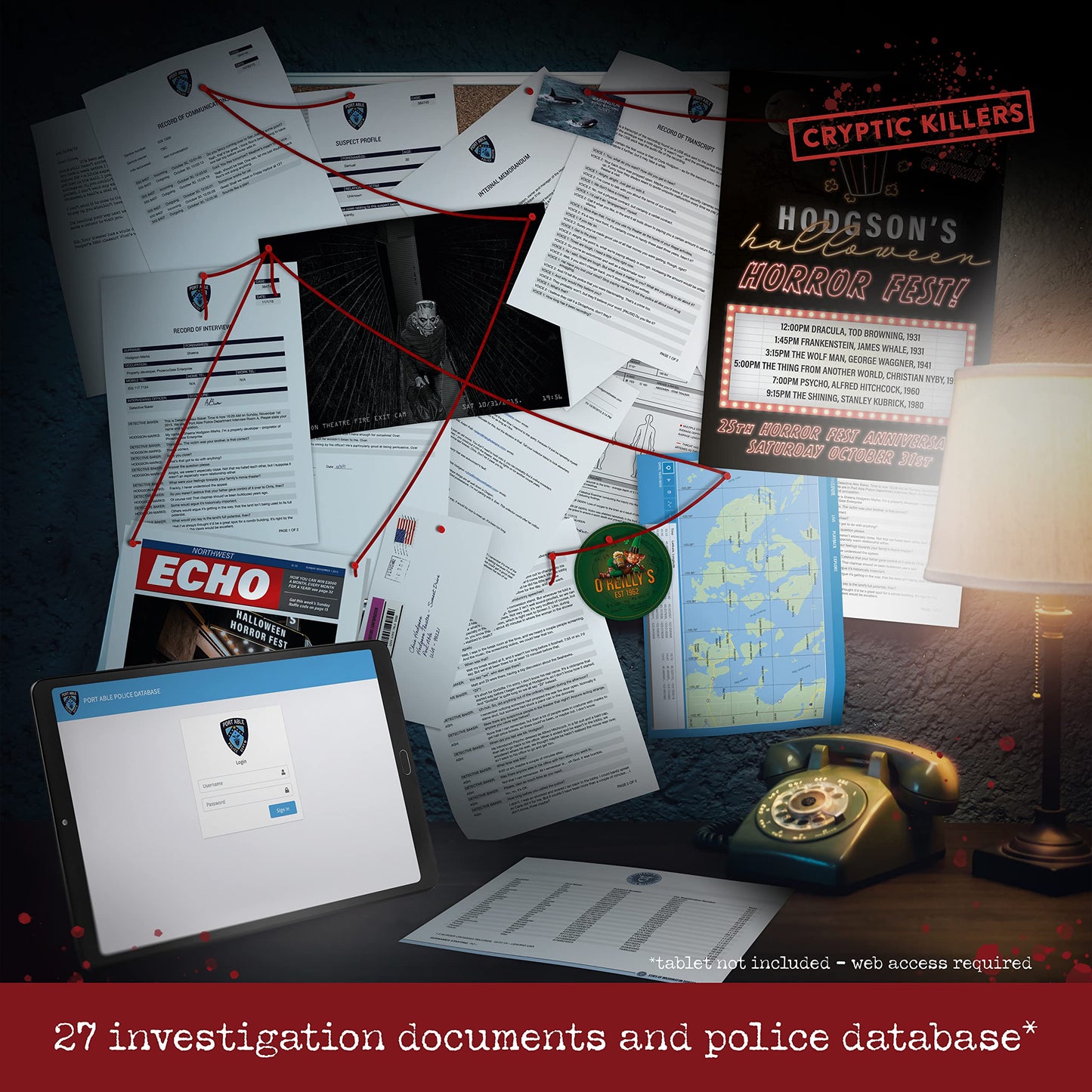 Cryptic Killers Unsolved Murder Mystery Game - Cold Case File - 38.8 x 27.5 cm - Paper - Multicolor - Model CKUSAMAMT