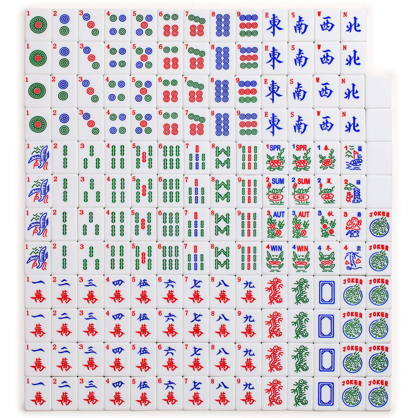 Yellow Mountain Imports Set Of 166 American Mahjong Tiles, Chinoise (Tiles Only Set)