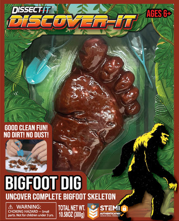 Top Secret Toys Dissect-It Discover-It Bigfoot Dig Kids Science Kit, Gel Dissection Kit for Kids to Learn Anatomy, STEM Toys for