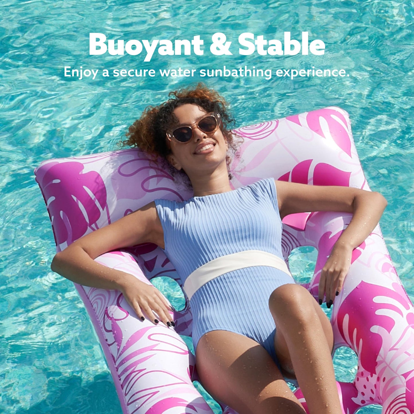 Sloosh 2-Pack Inflatable Pool Floats Mat - Xl Floaties Adults Size With Headrest, Sun Tanning Raft Lake Beach Swimming Party Poo