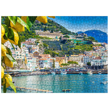Mypuzzle Panoramic View Of Beautiful Amalfi On Hills Leading Down To The Coast, Campania, Italy - Premium 500 Piece Jigsaw Puzzl