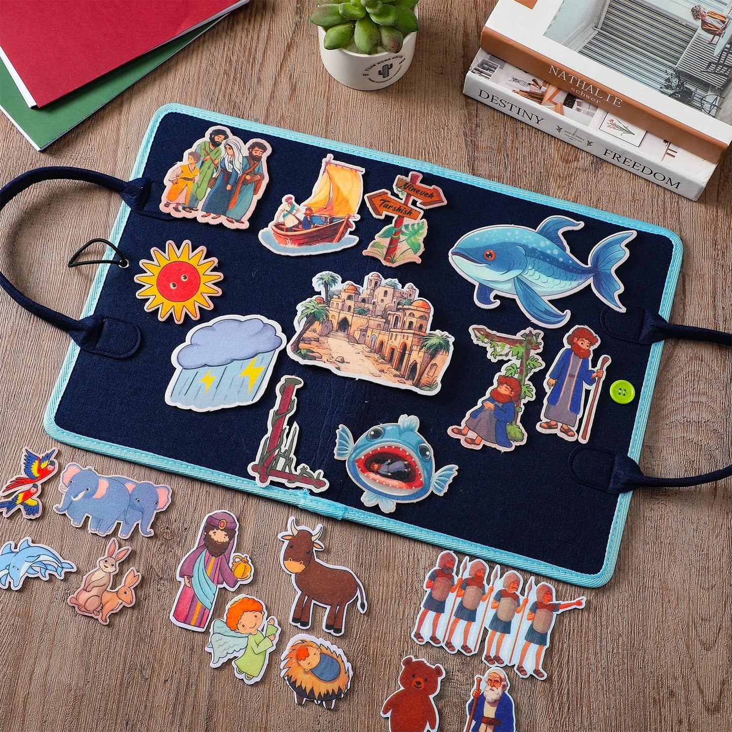 Smoothnovelty 4 Pack Felt Board Stories Set Flannel Felt Story Board Pieces For Storytelling(Bible Stories)