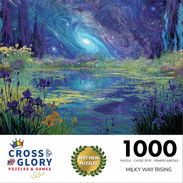 Cross & Glory 1000 Piece Jigsaw Puzzle - Milky Way Rising, Eco-Friendly Cardboard, Surreal Cosmic Artwork, 19.7x27.6 inches