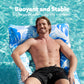 Sloosh Inflatable Pool Floats Adults - Large Pool Float Tanning Raft With Headrest, Keep Cool Above Water Swimming Pool Floaties