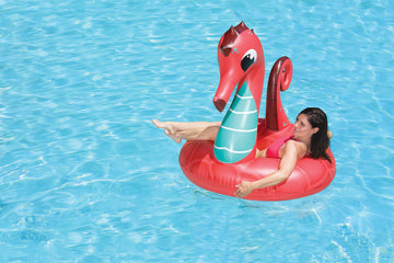 Poolmaster 48-Inch Inflatable Swimming Pool Party Float, Seahorse, Coral