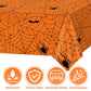 Halloween Tablecloth 3Pcs Orange Spider Web Tablecloth Halloween Party Decorations Supplies Rectangular Spider Cobweb Plastic Table Cover For Halloween Baby Shower, Birthday Decorations - 54' X 108'