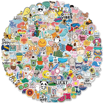 Bekayshad Stickers For Water Bottles, 200 Pack/Pcs Hydroflask Cute Vinyl Vsco Aesthetic Waterproof Stickers Laptop Skateboard Computer Phone Stickers For Kids Teens Girls, Sticker Packs